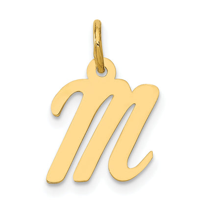 10K Yellow Gold Small Script Initial M Charm