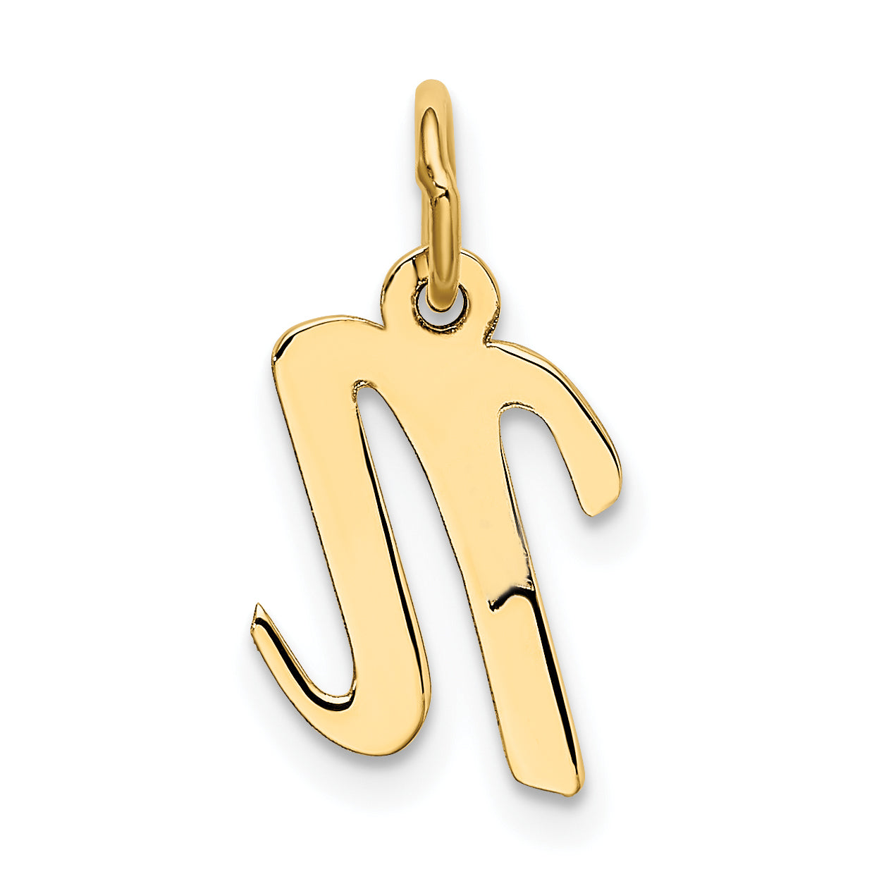 10K Yellow Gold Small Script Initial N Charm