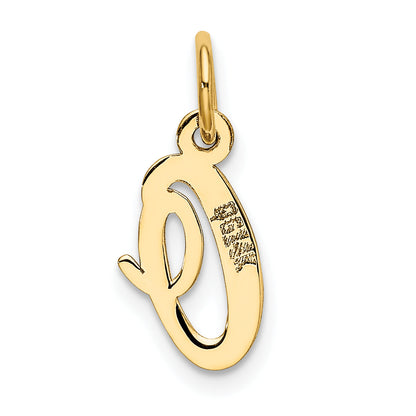 10K Yellow Gold Small Script Initial O Charm
