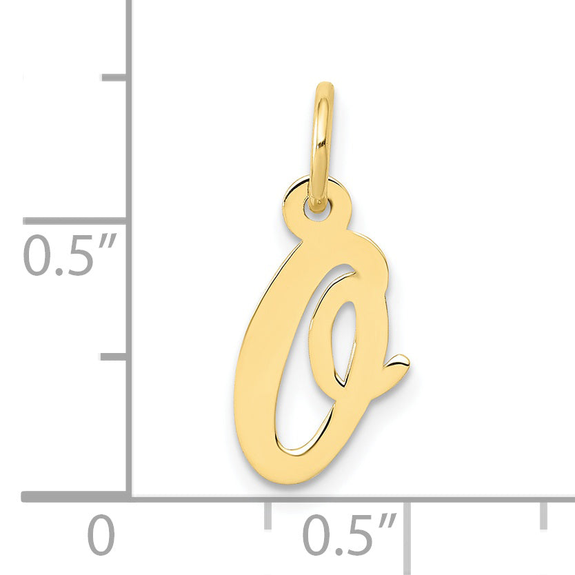 10K Yellow Gold Small Script Initial O Charm