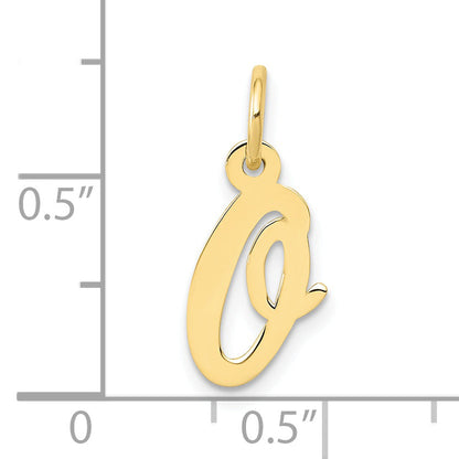 10K Yellow Gold Small Script Initial O Charm