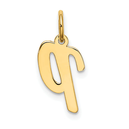 10K Yellow Gold Small Script Initial P Charm