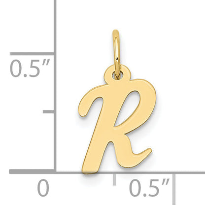 10K Yellow Gold Small Script Initial R Charm