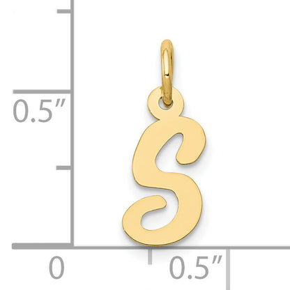 10K Yellow Gold Small Script Initial S Charm