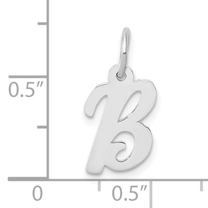 10K White Gold Small Script Initial B Charm