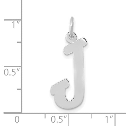 10K White Gold Small Script Initial J Charm