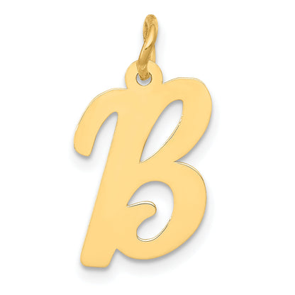 10K Yellow Gold 10K Medium Script Letter B Initial Charm