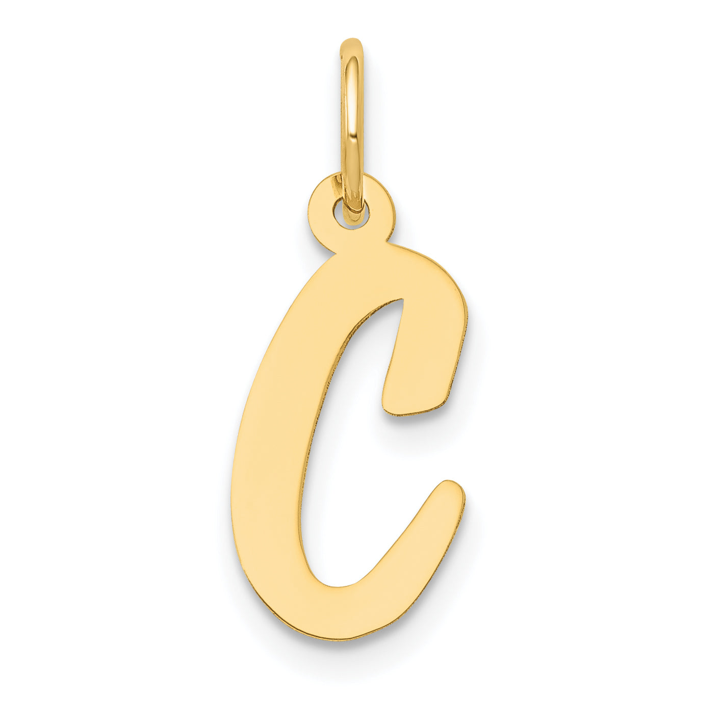 10K Yellow Gold 10K Medium Script Letter C Initial Charm