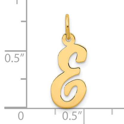 10K Yellow Gold 10K Medium Script Letter E Initial Charm