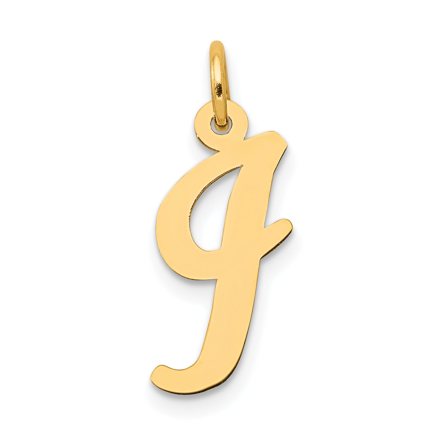 10K Yellow Gold 10K Medium Script Letter I Initial Charm