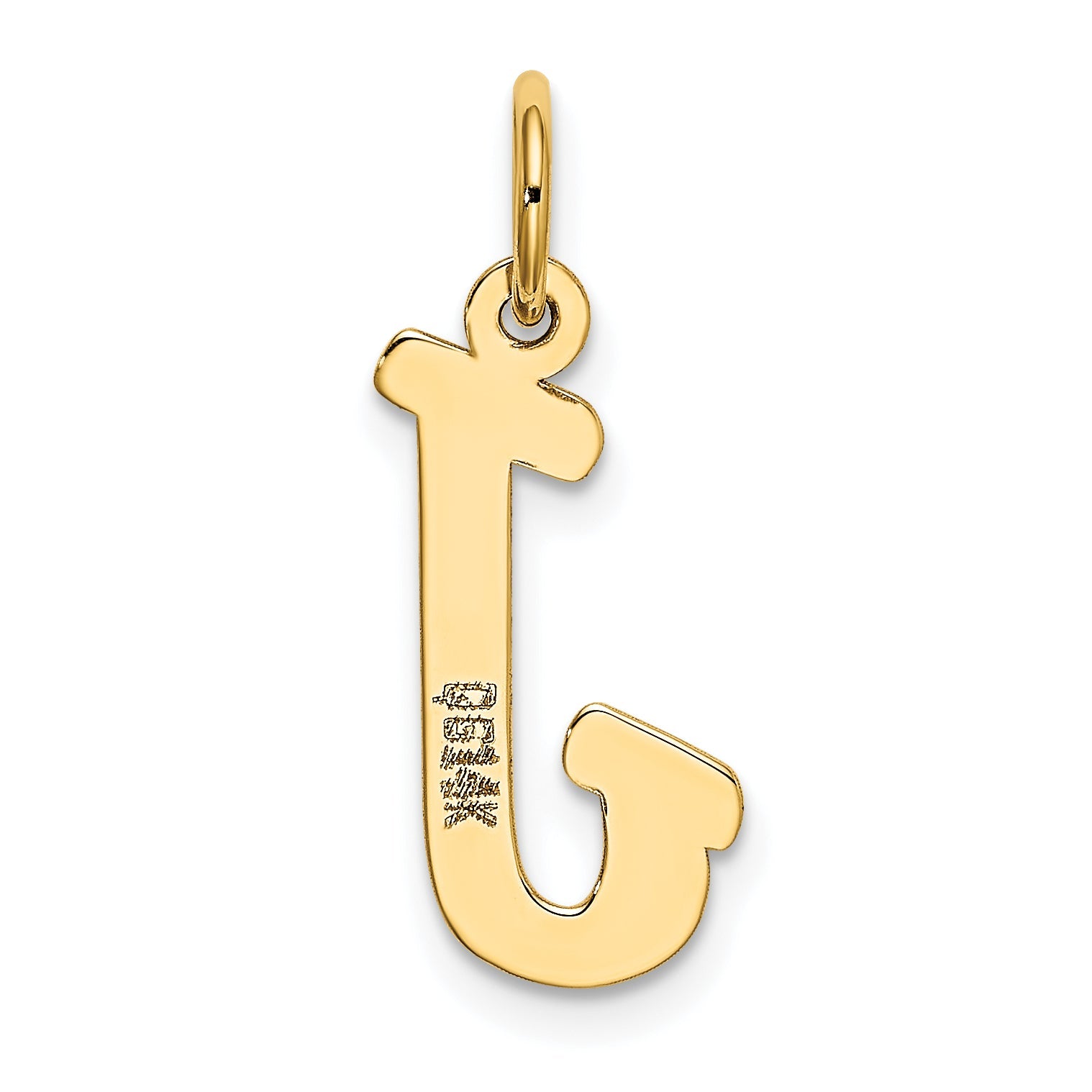 10K Yellow Gold 10K Medium Script Letter J Initial Charm