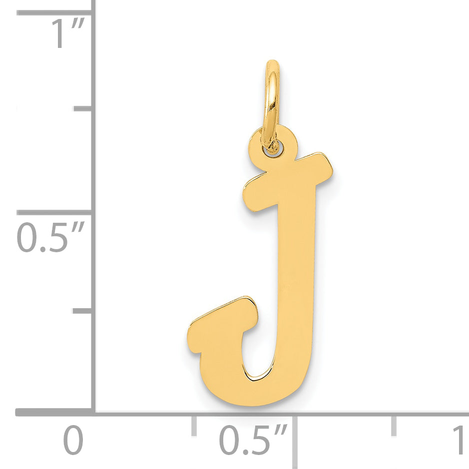 10K Yellow Gold 10K Medium Script Letter J Initial Charm