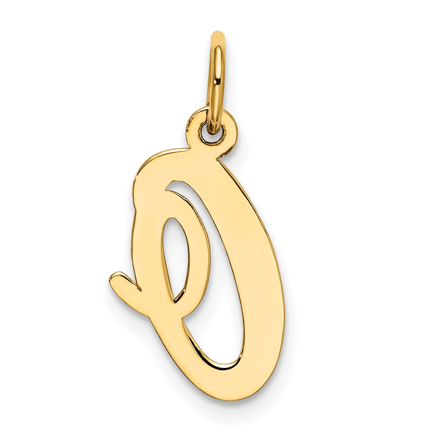 10K Yellow Gold 10K Medium Script Letter O Initial Charm