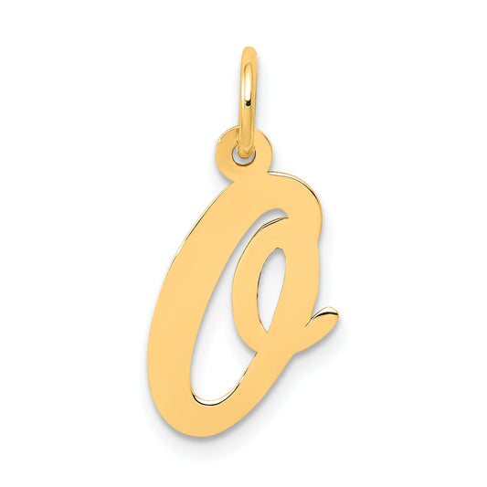 10K Yellow Gold 10K Medium Script Letter O Initial Charm