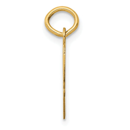 10K Yellow Gold 10K Medium Script Letter W Initial Charm