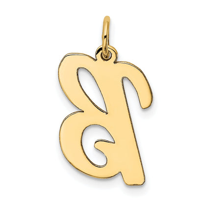 10K Yellow Gold Large Script Letter B Initial Charm