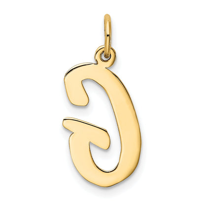 10K Yellow Gold Large Script Letter G Initial Charm