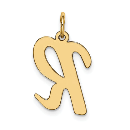 10K Yellow Gold Large Script Letter R Initial Charm