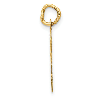 10K Yellow Gold Large Script Letter S Initial Charm