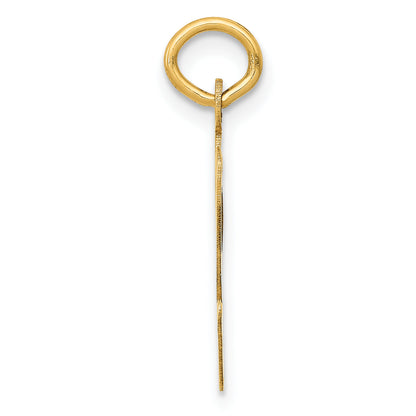 10K Yellow Gold Large Script Letter V Initial Charm