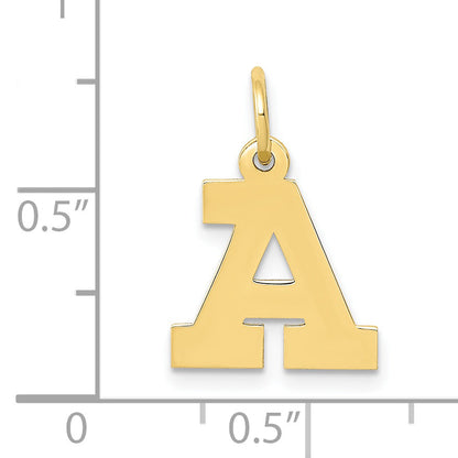 10K Yellow Gold Small Block Initial A Charm