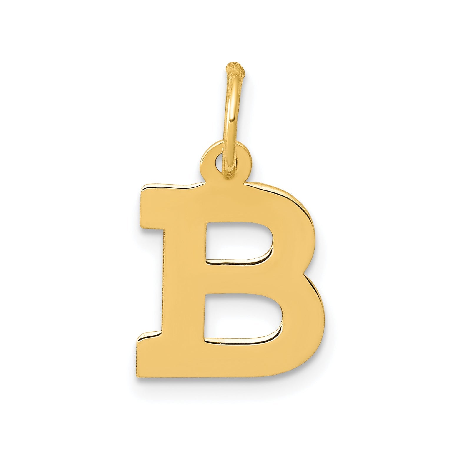 10K Yellow Gold Small Block Initial B Charm