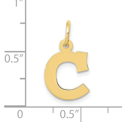 10K Yellow Gold Small Block Initial C Charm