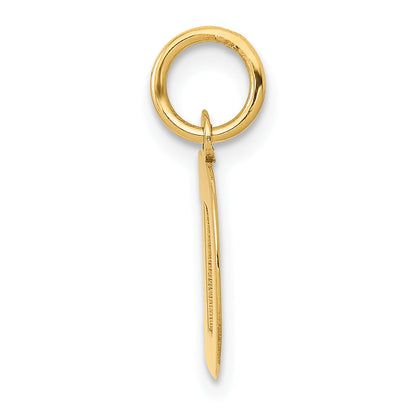 10K Yellow Gold Small Block Initial D Charm