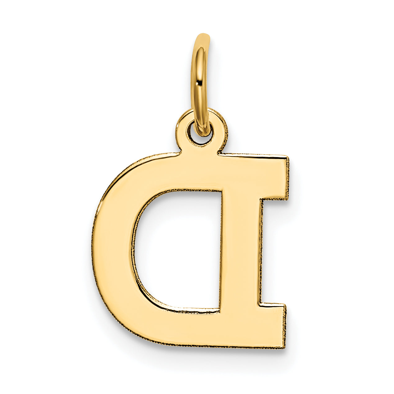 10K Yellow Gold Small Block Initial D Charm