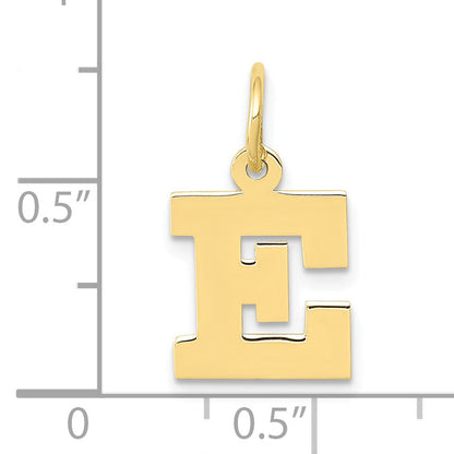 10K Yellow Gold Small Block Initial E Charm