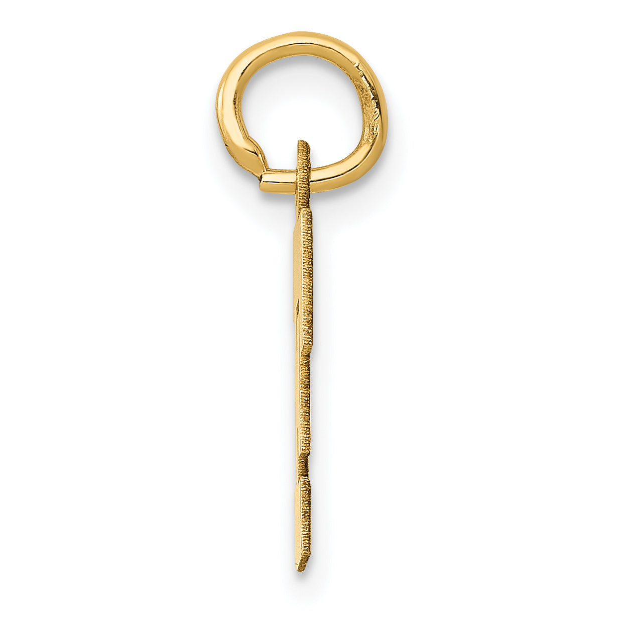 10K Yellow Gold Small Block Initial F Charm