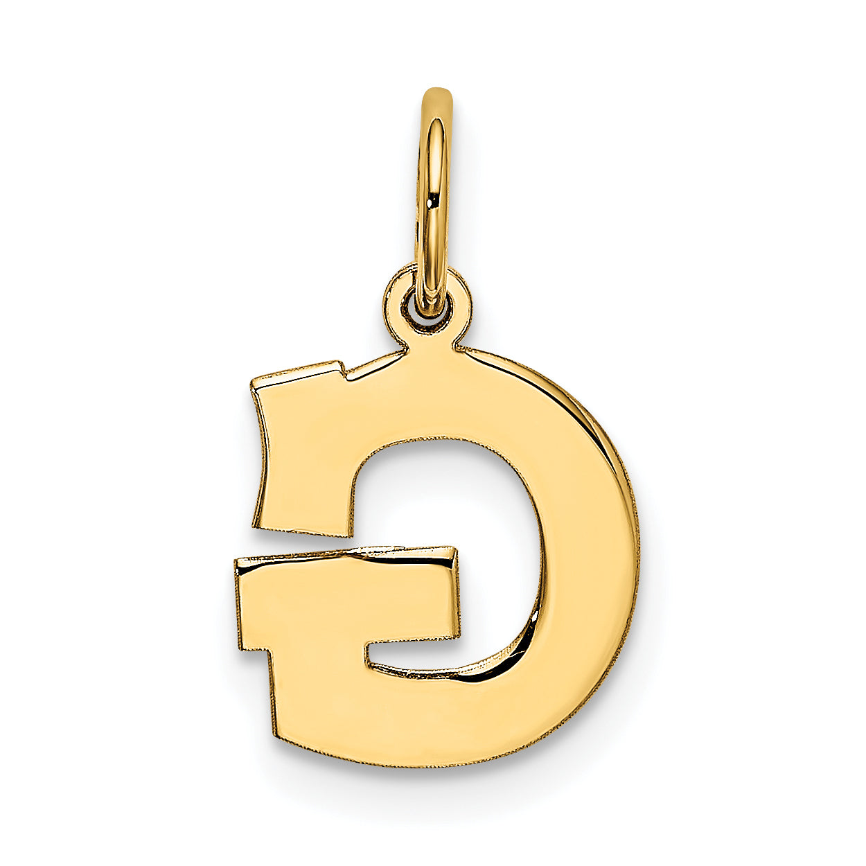 10K Yellow Gold Small Block Initial G Charm