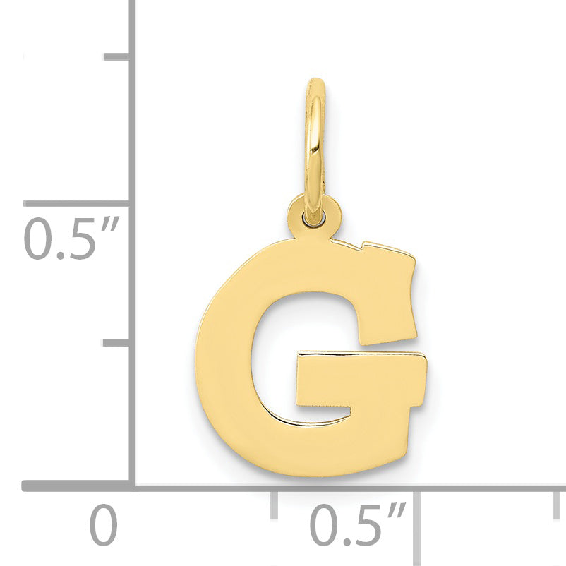 10K Yellow Gold Small Block Initial G Charm