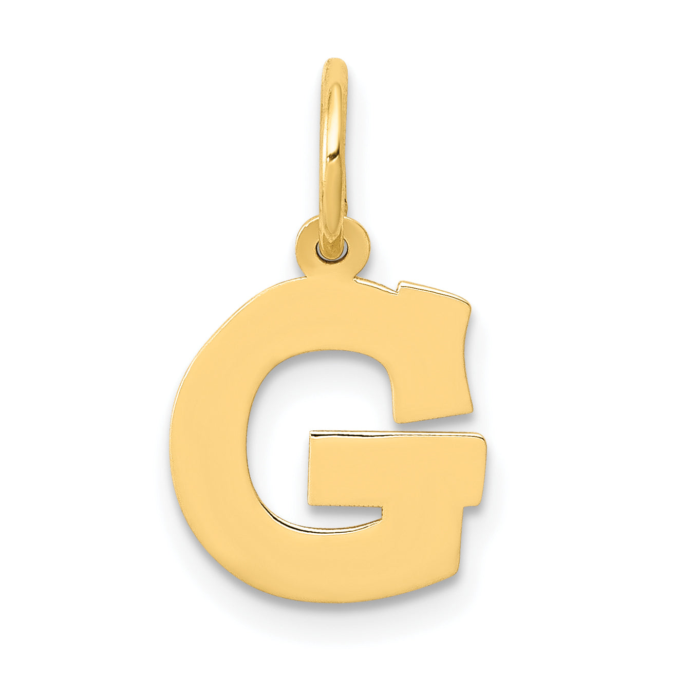 10K Yellow Gold Small Block Initial G Charm