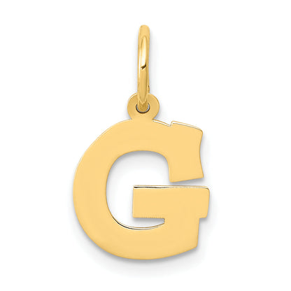 10K Yellow Gold Small Block Initial G Charm