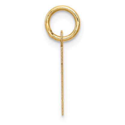 10K Yellow Gold Small Block Initial H Charm