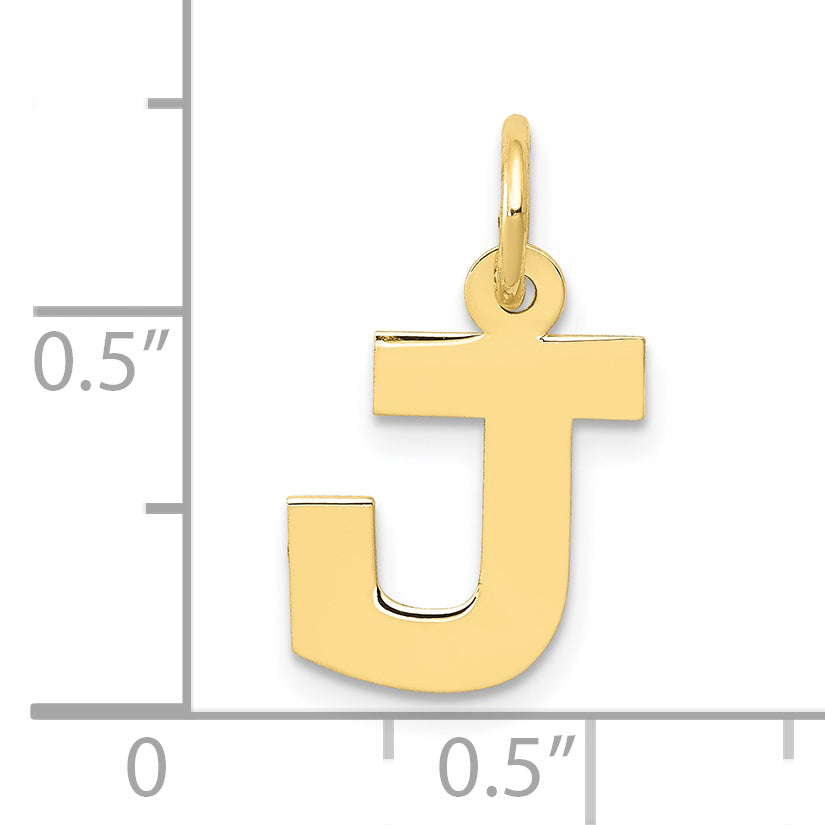 10K Yellow Gold Small Block Initial J Charm