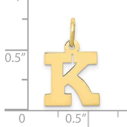 10K Yellow Gold Small Block Initial K Charm