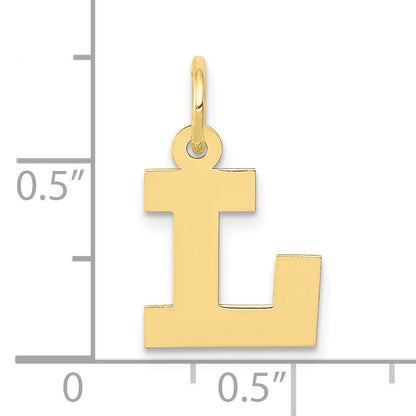 10K Yellow Gold Small Block Initial L Charm
