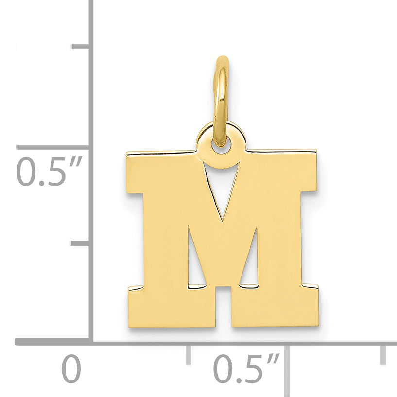 10K Yellow Gold Small Block Initial M Charm