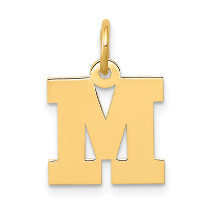 10K Yellow Gold Small Block Initial M Charm