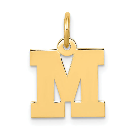 10K Yellow Gold Small Block Initial M Charm
