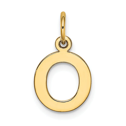 10K Yellow Gold Small Block Initial O Charm