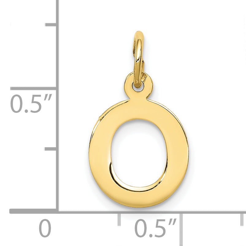 10K Yellow Gold Small Block Initial O Charm