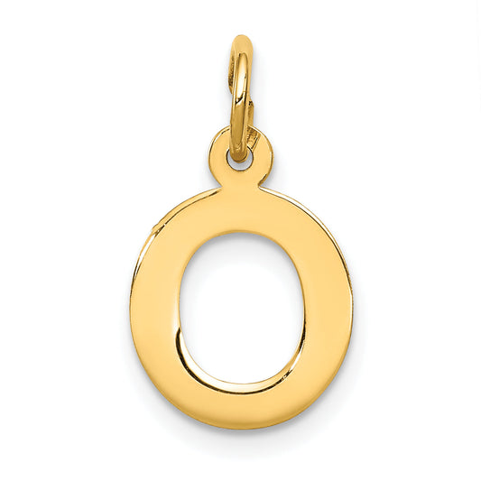 10K Yellow Gold Small Block Initial O Charm