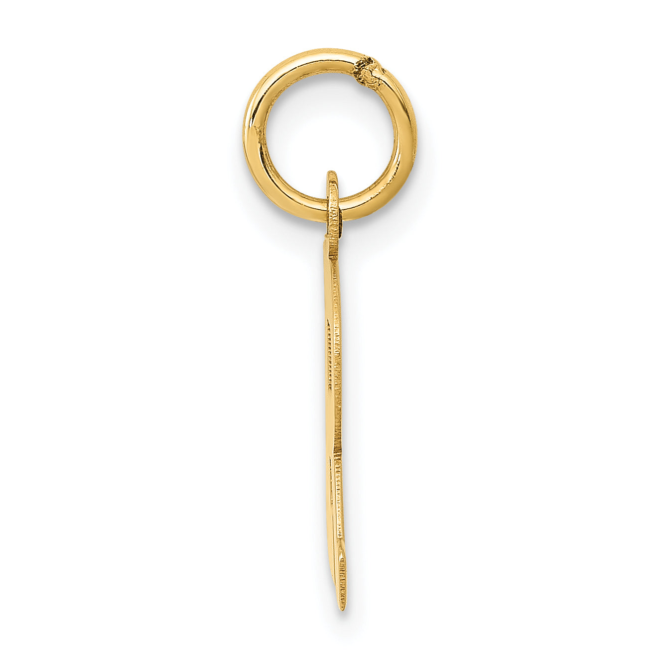 10K Yellow Gold Small Block Initial R Charm