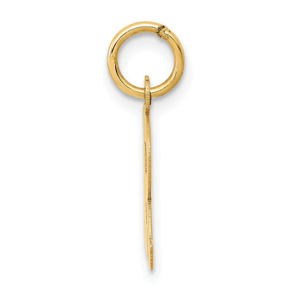 10K Yellow Gold Small Block Initial R Charm