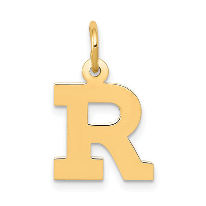 10K Yellow Gold Small Block Initial R Charm