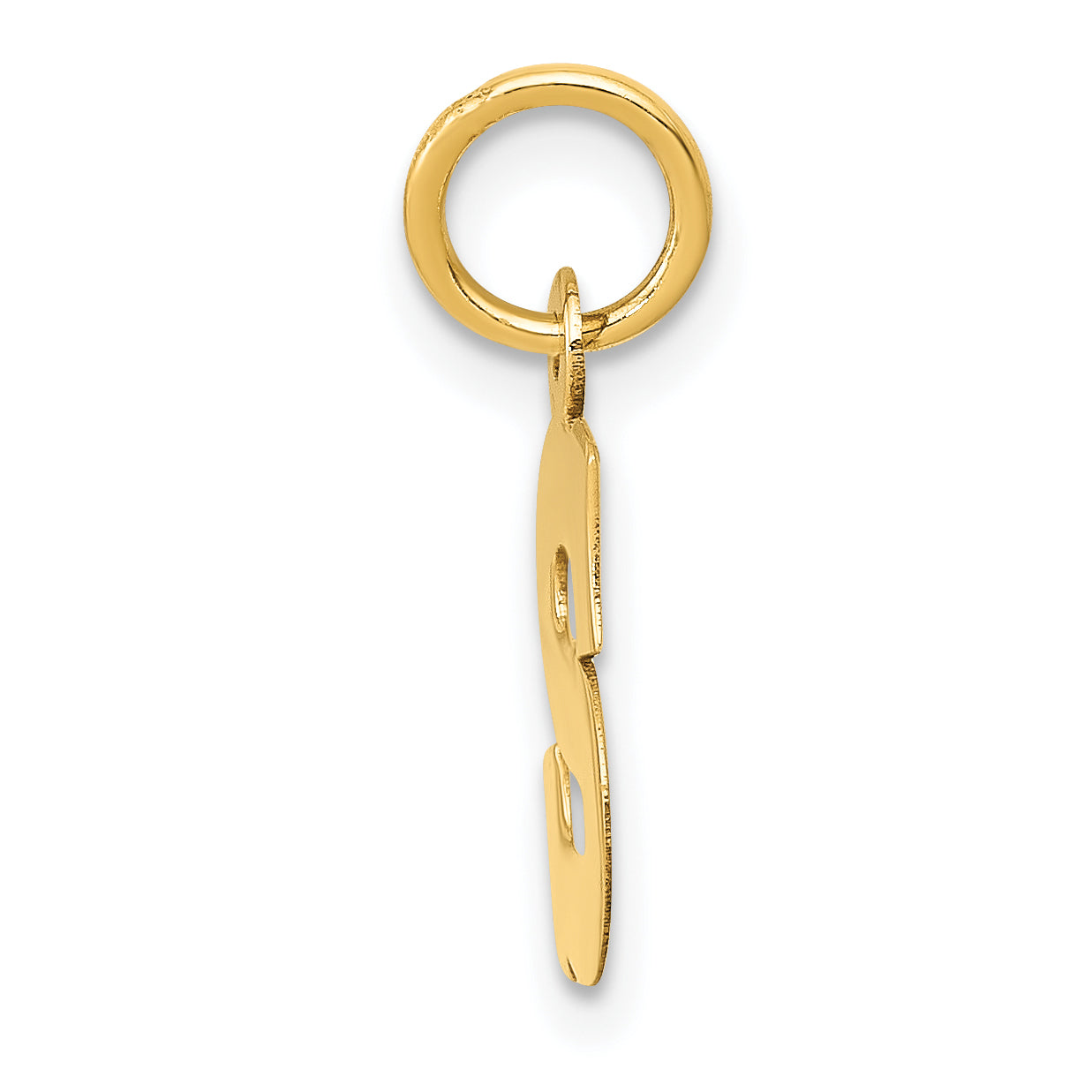 10K Yellow Gold Small Block Initial S Charm