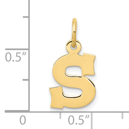 10K Yellow Gold Small Block Initial S Charm